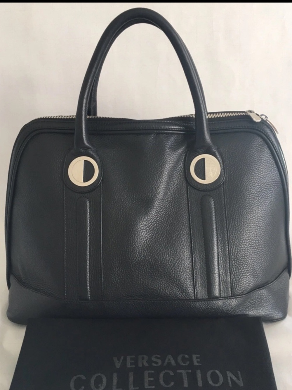 Versace Collection Medusa Borsa Black Leather Bag